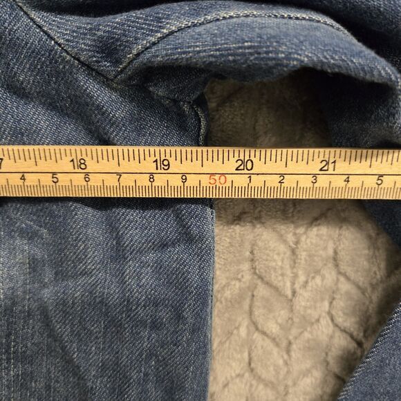 J Jill Denim Chambray Utility Jacket Button Up Raw Hem S Petite Closet Staple - Picture 5 of 9